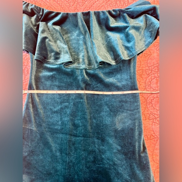Forever 21 small teal velour dress - Picture 7 of 15